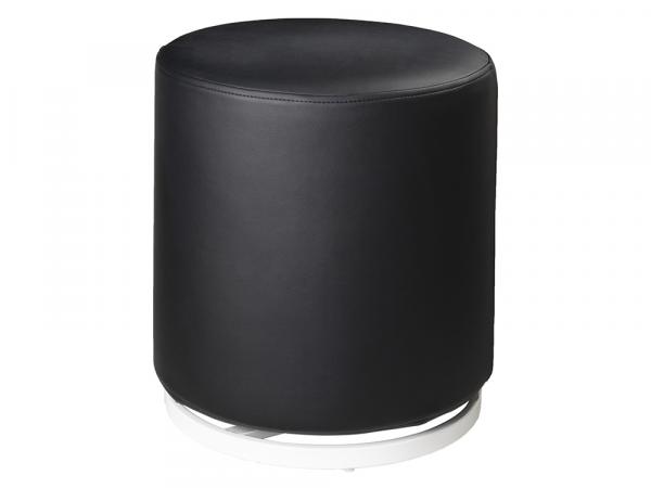 CEOT-052 (Black Vinyl) | Marche Swivel Ottoman -- Trade Show Rental Furniture