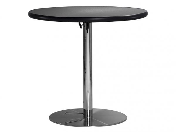 30" Round Cafe Table w/ Brushed Gunmetal Top and Hydraulic Base (CECA-022)
 -- Trade Show Furniture Rental