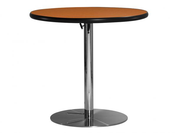 30" Round Cafe Table w/ Orange Top and Hydraulic Base (CECA-028)
 -- Trade Show Furniture Rental