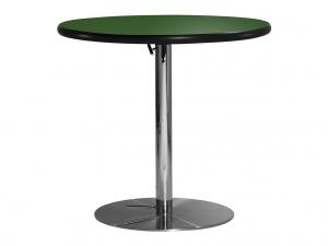 30" Round Cafe Table w/ Green Top and Hydraulic Base (CECA-026)
 -- Trade Show Furniture Rental