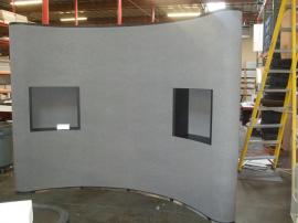 QD-115 Quadro S Pop Up Display with Fabric Panels and (2) Product Shadowboxes -- Image 1