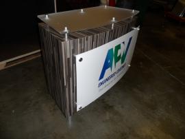 MOD-1162 Counter with Locking Storage, Graphics, and Custom Fabric-lined Crate -- Image 1