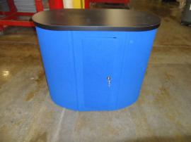 DI-624 Portable Folding Fabric Oval Counter with Locking Storage -- Image 2