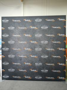 RENTAL:  8 x 10 Exhibit with SEG Fabric Graphic, and RE-1234 Double-Sided Lightbox -- Image 1