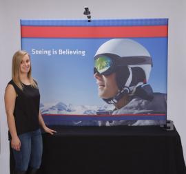 TF-413 Aero Table Top Display with Tension Fabric Graphic -- Image 1