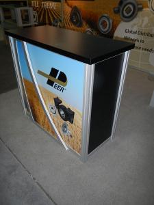 RENTAL:  Custom Inline Exhibit with (2) RE-502 Display Cases, Halogen Arm Lights, Tension Fabric Graphics, Sintra Header and Infill Graphics -- Image 4