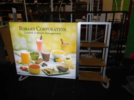 VK-0005 Backlit Table Top Display with Fabric Graphics and Shelves