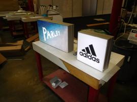 (2) SuperNova LED Lightboxes with Fabric Graphics and Dimmers