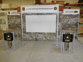 Custom eSmart Sustainable Inline with Graphics, Projection Screen, and (2) ECO-26C Modular Pedestals