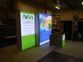 VK-1971 SuperNova LED Lightbox Displays with Tension Fabric Graphics and MOD-1701 Backlit Counter with Locking Storage