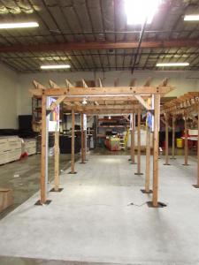 Custom Wood Pergolas with Double-sided LED Lightboxes and Wire Management