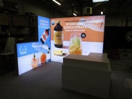 Custom Inline LED Lightbox with Tension Fabric Graphics and Custom Reception Counter