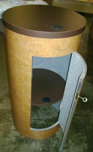 Euro LT Round Pedestal with Shelf with a Grommet
