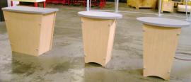 (3) LTK-1001 Tapered Pedestals, two Regular and One Custom