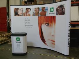 EO-04C Quadro EO Pop Up Display with Mural Graphics and Case to Counter Conversion