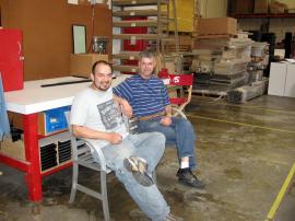 Gustavo (Milling Lead) and Huzier (Wood Fab. Lead) Relaxing on Bench