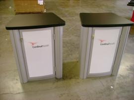 MOD-1201 Visionary Designs Tradeshow Pedestals--Front and Back (See also MOD-1188)