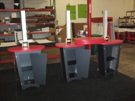 (3) LTK-1139 Modular Workstations with Locking Storage and (3) Re-configurable Pedestal Style Counter Tops -- Image 2